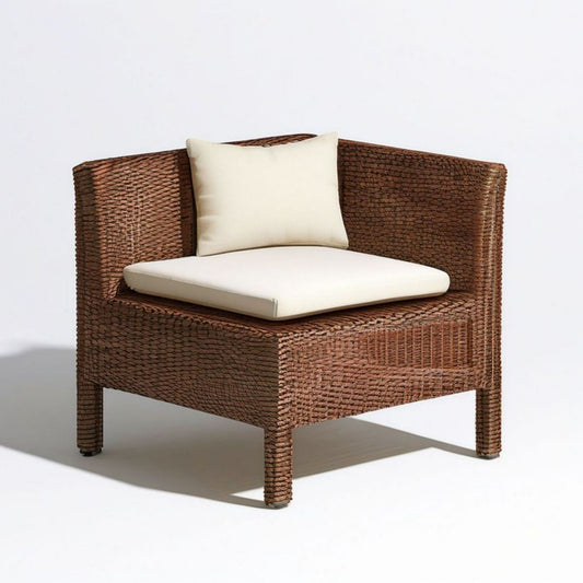 Polyrattan-Gartensessel mit Armlehnen Braun/Creme, 82 x 78 x 78 cm