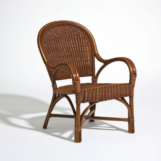 Rattan-Armlehnstuhl Braun, 58 x 65 x 93 cm